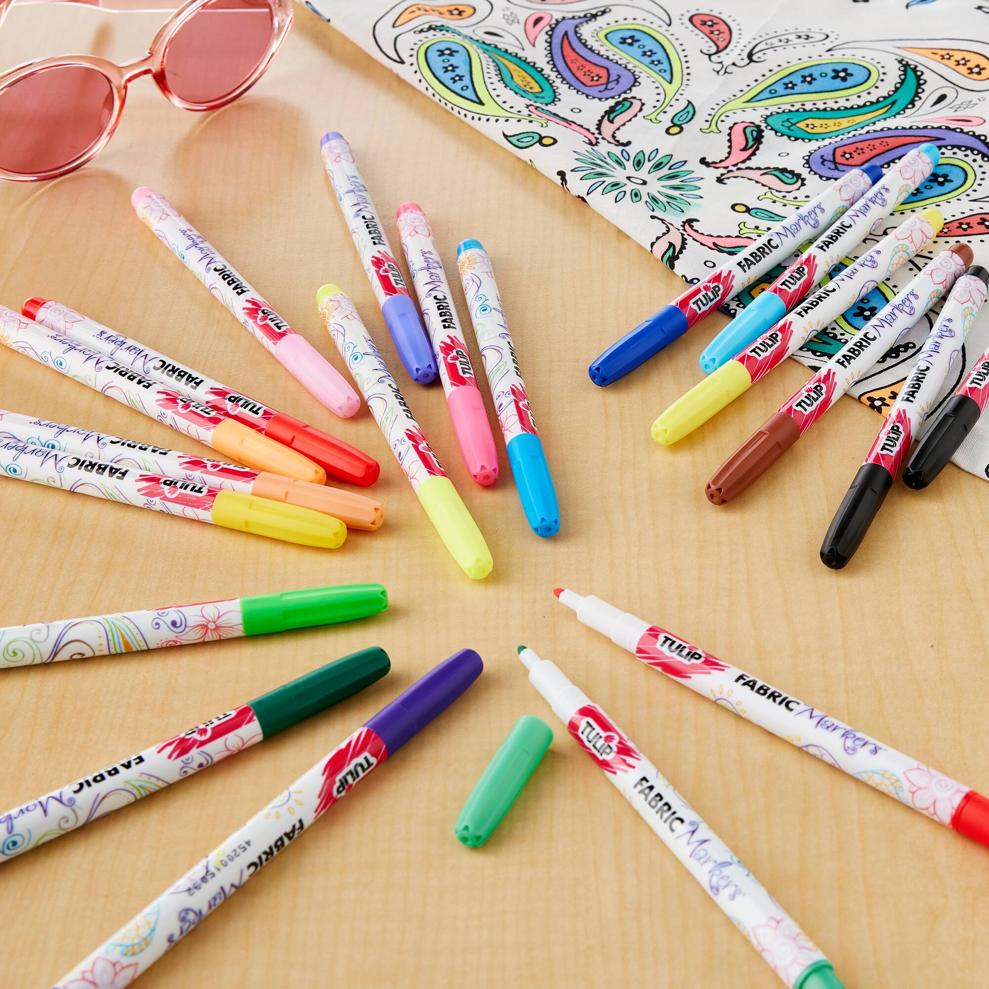 Tulip® Fabric Markers® Fine Writers, 20 Pack